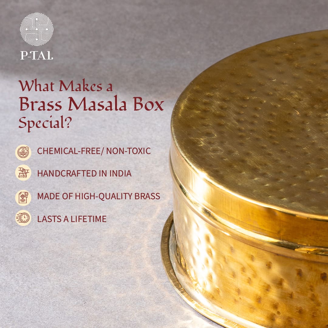 Kitchen Essentials Set (Masala box + Ghee pot + Paraat) In A Gift Box