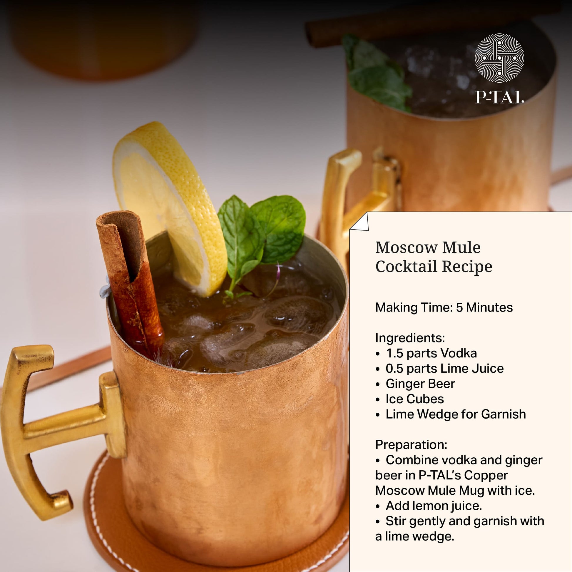 Copper Moscow Mule Mugs (Set of 2 in gift box)