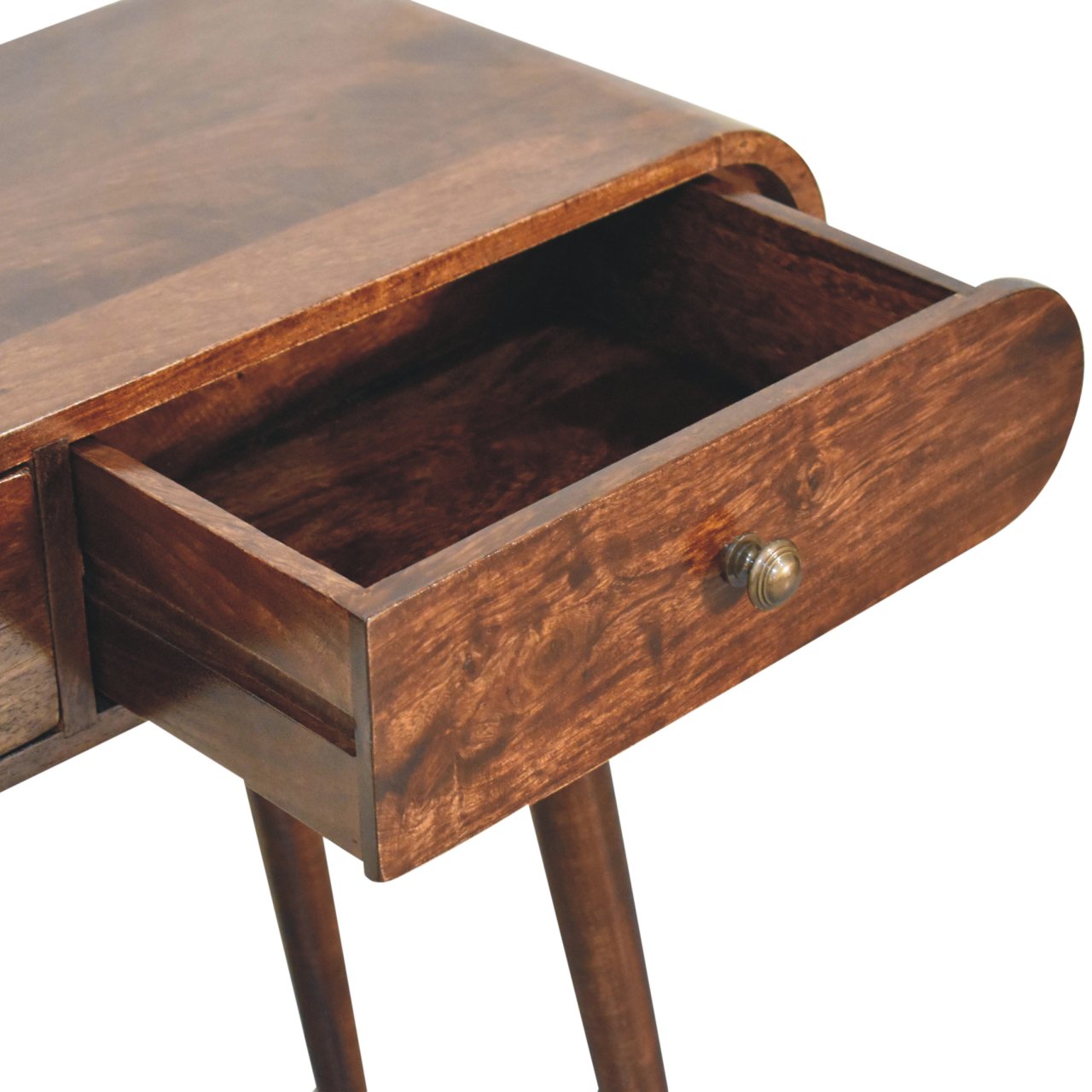 Solid Wood California Walnut Curved Edge Console Table