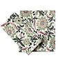 Pink Green Floral Cotton Napkins Set of 4, Hand Block Print Dining Table Decor