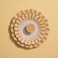 Ceramic stripe Salad Plate, Yellow- 8.25x 8.25 x 1.25 Inches ( Set of 4 )