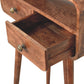 Solid Wood Mini Curved Honey Caramel Console Table