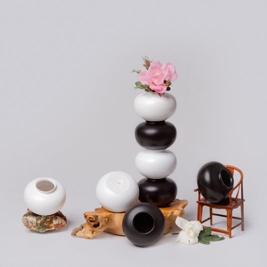 Semi-Matte Porcelain Mini Apple Vase