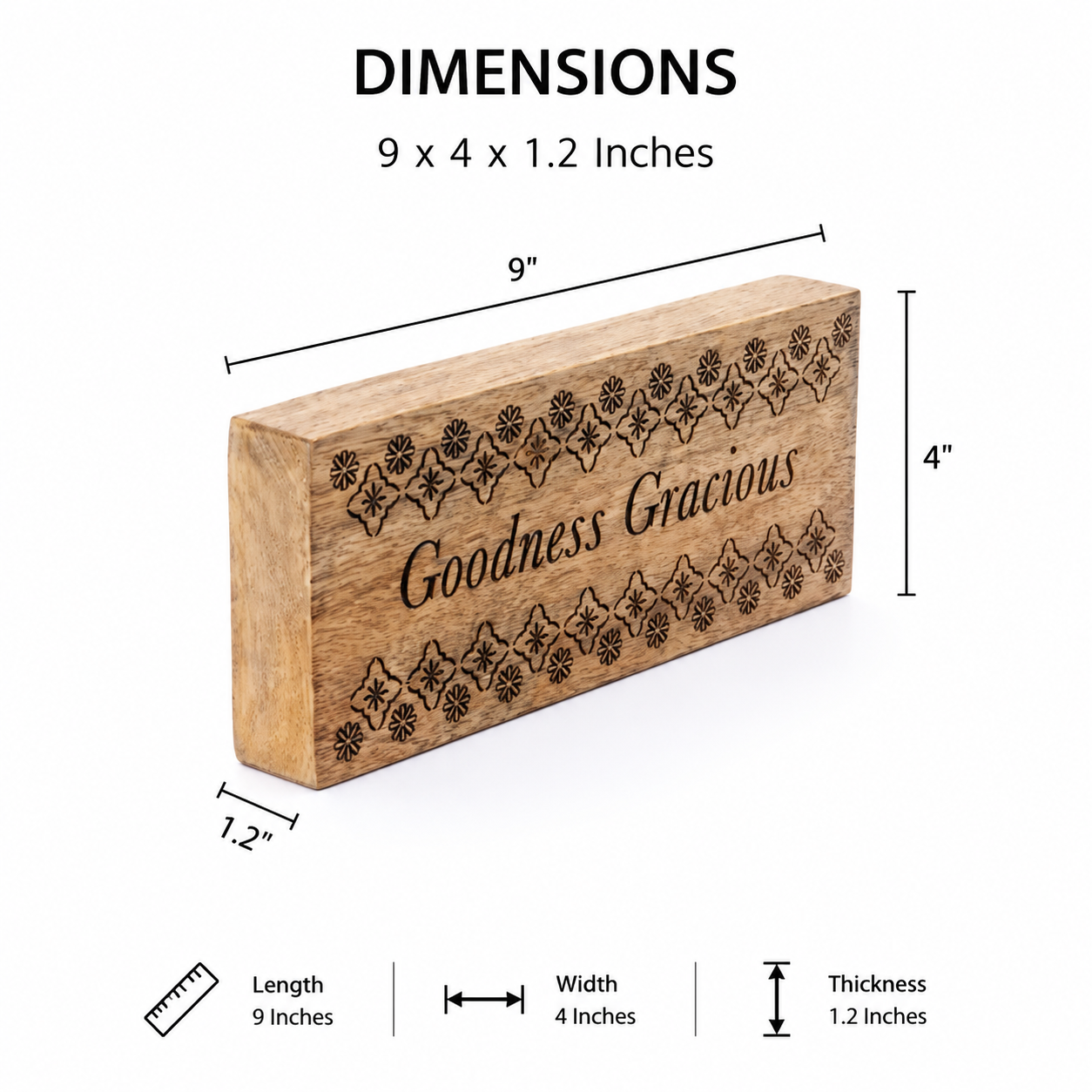 Wooden Word Blocks Set of 3 | Mango Wood | Handmade Décor