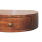 Solid Wood Honey Caramel Wall-Mounted Rounded Bedside Table
