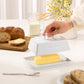 Ceramic Extra Large Butter Dish with Lid, White