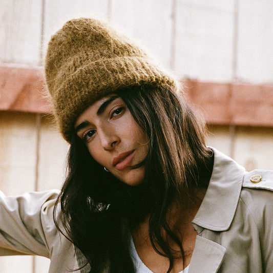 [WS] Alpaca Suri Beanie - Oak Brown