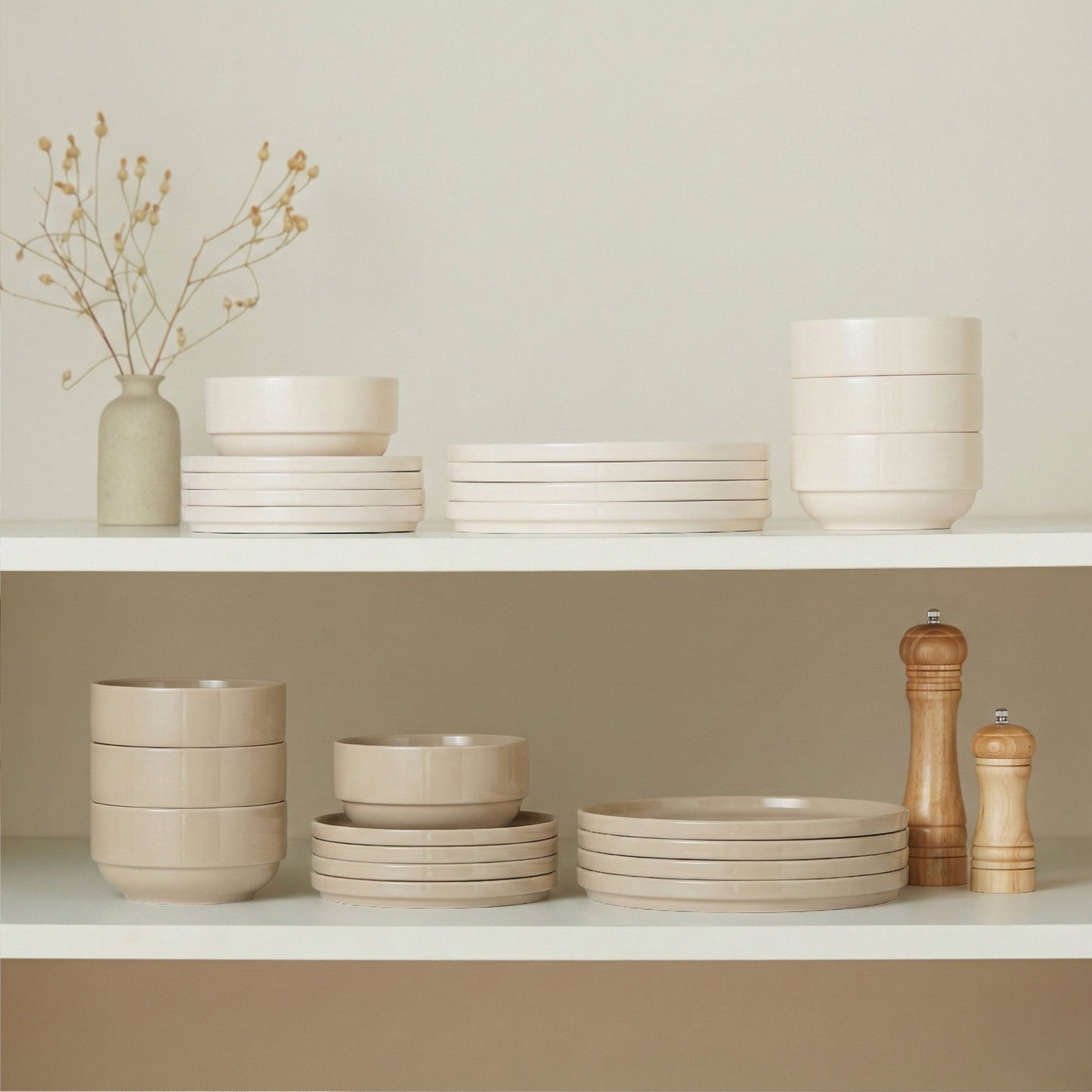 Dinnerware Set, 12 Piece Service for 4, Ceramic, Cambridge Classics