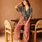 Vanessa Linen Gingham Balloon Pants in Red