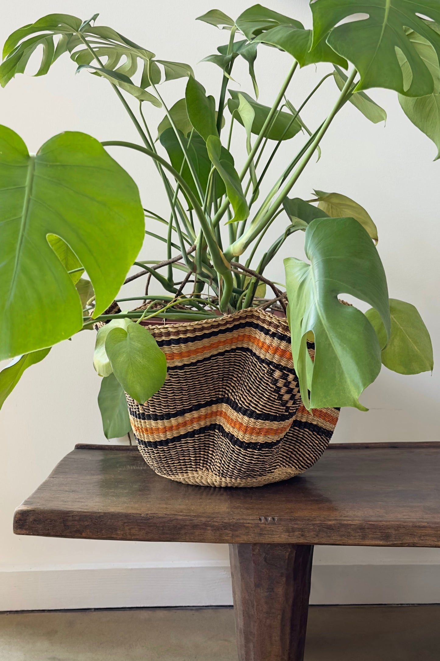 Handwoven Wave Basket - Earth Colors