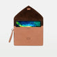Envelope Clutch in Vegetable tanned calfskin and Suede Leather