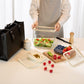 Glass Storage Container Set, with Lids, Rectangular, Clear/Sand, Set of 3