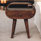 Solid Wood Honey Caramel Circular Bedside Table