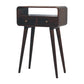 Solid Wood Mini California Walnut Curved Console Table