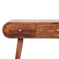 Solid Wood Honey Caramel Round Dressing Table