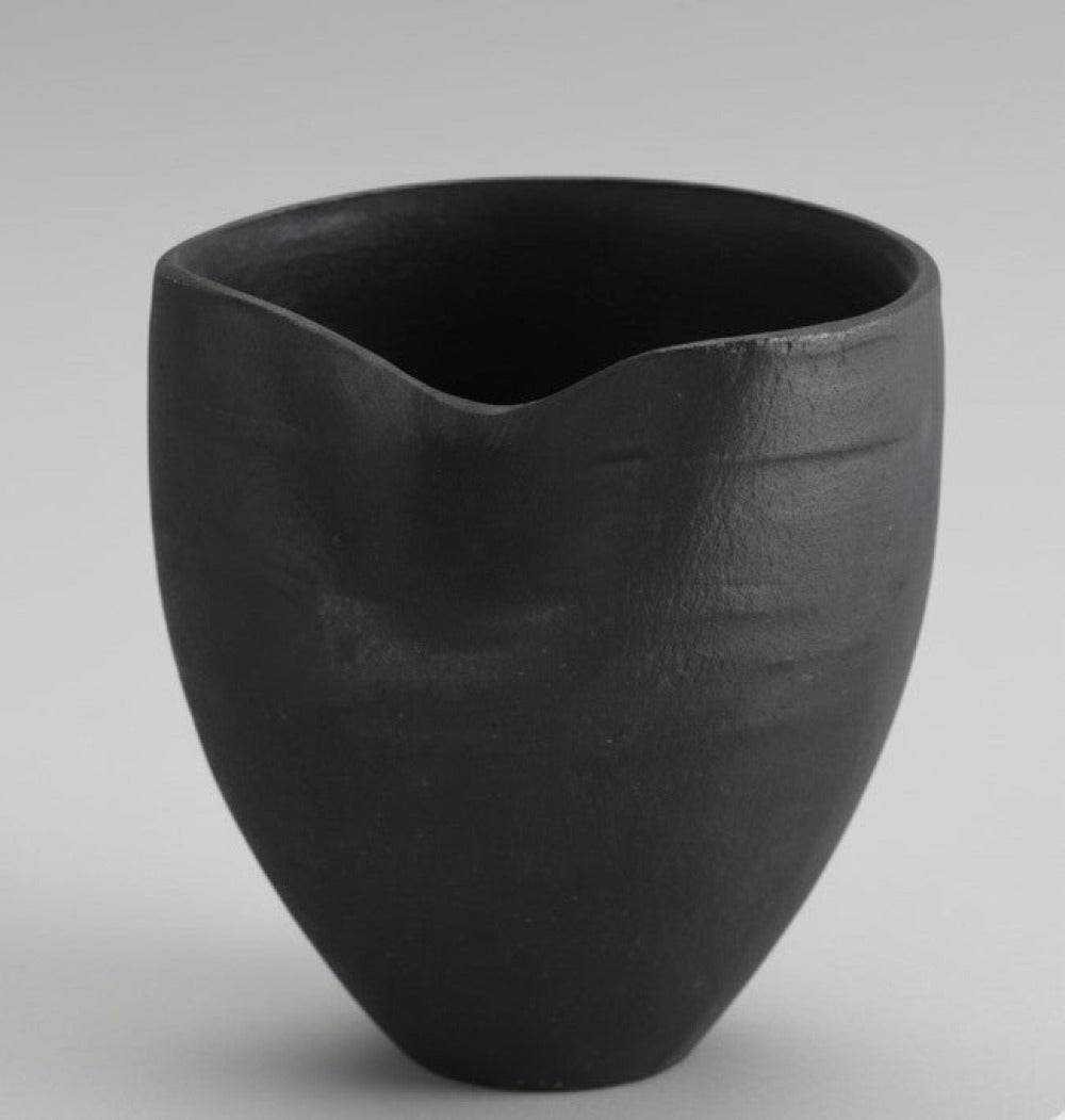 Minimal Black Aluminum Vase | Modern Matte Décor