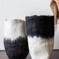 Eclipse Black & White Wool Floor Vase