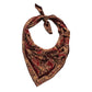 Large 39" Hand Dyed Batik Bandana, 100% Soft Cotton, Sunlit Garden, Red Burgundy