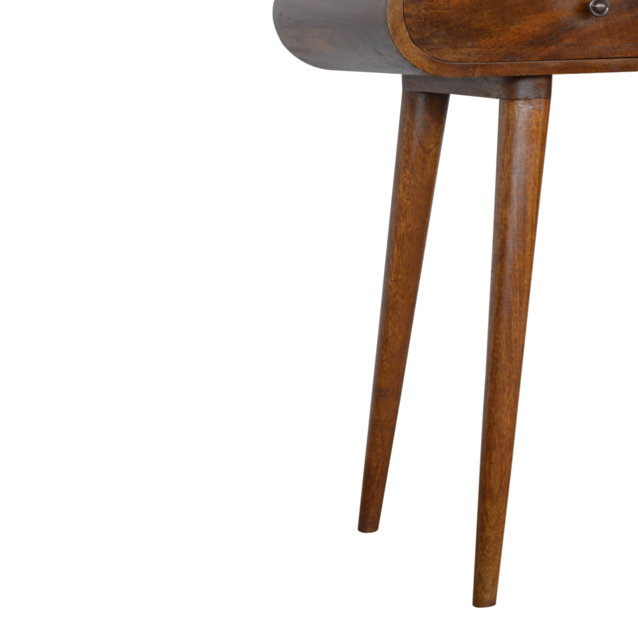 Solid Wood London Console Table, 2-Drawers, Chestnut, Brown