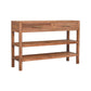 Solid Wood Woven Tier Console