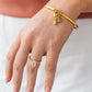 Peach Moonstone Talisman Bangle Bracelet
