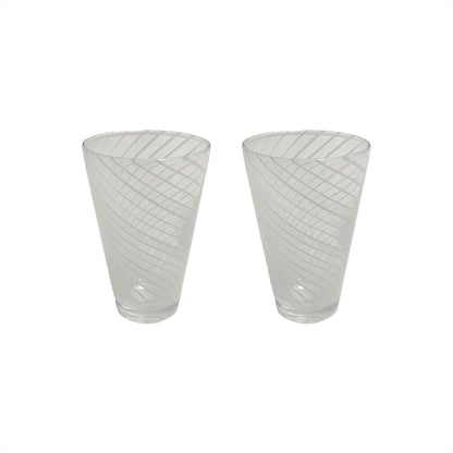 Yuka Groove Glass Set in White