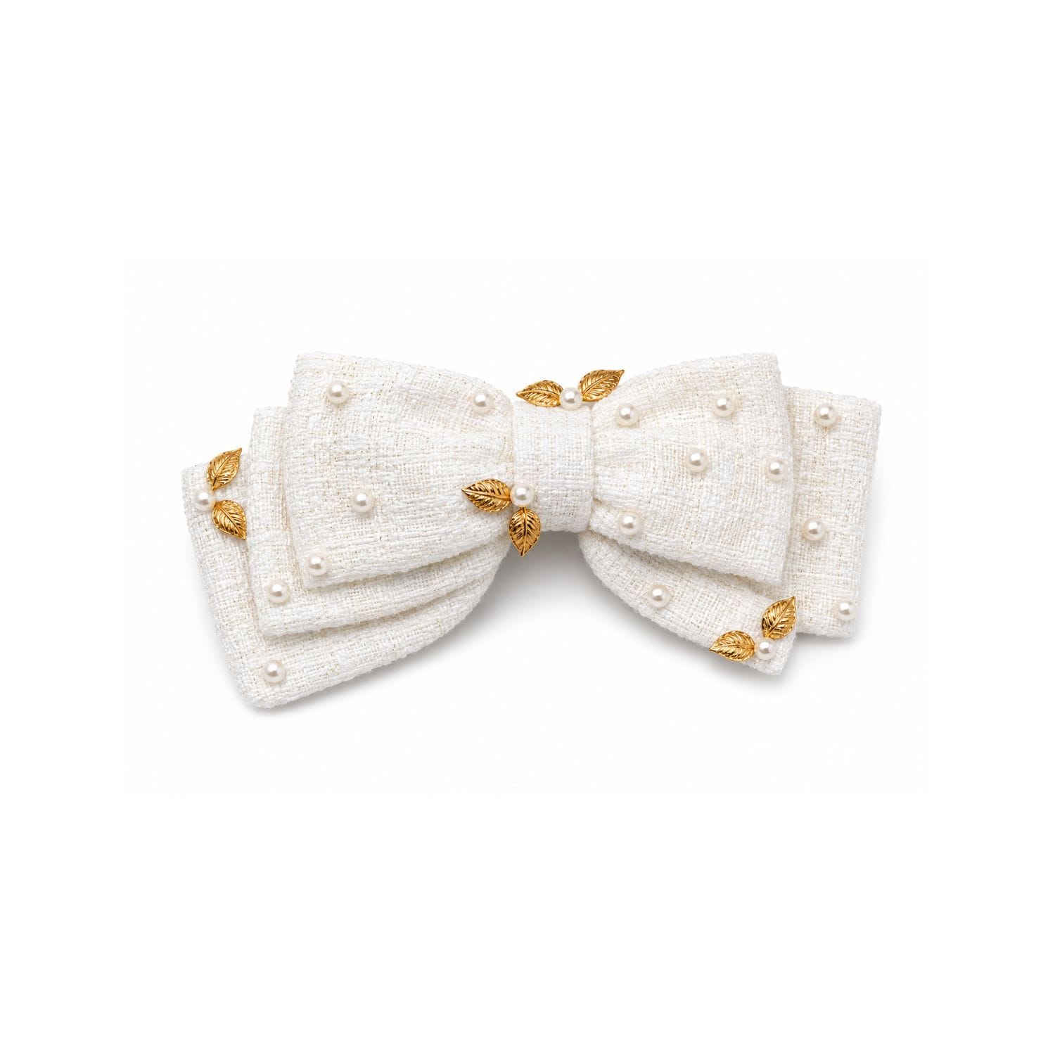 Chic White Tweed Harmony Barrette