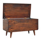Solid Wood Curved California Walnut Blanket Box