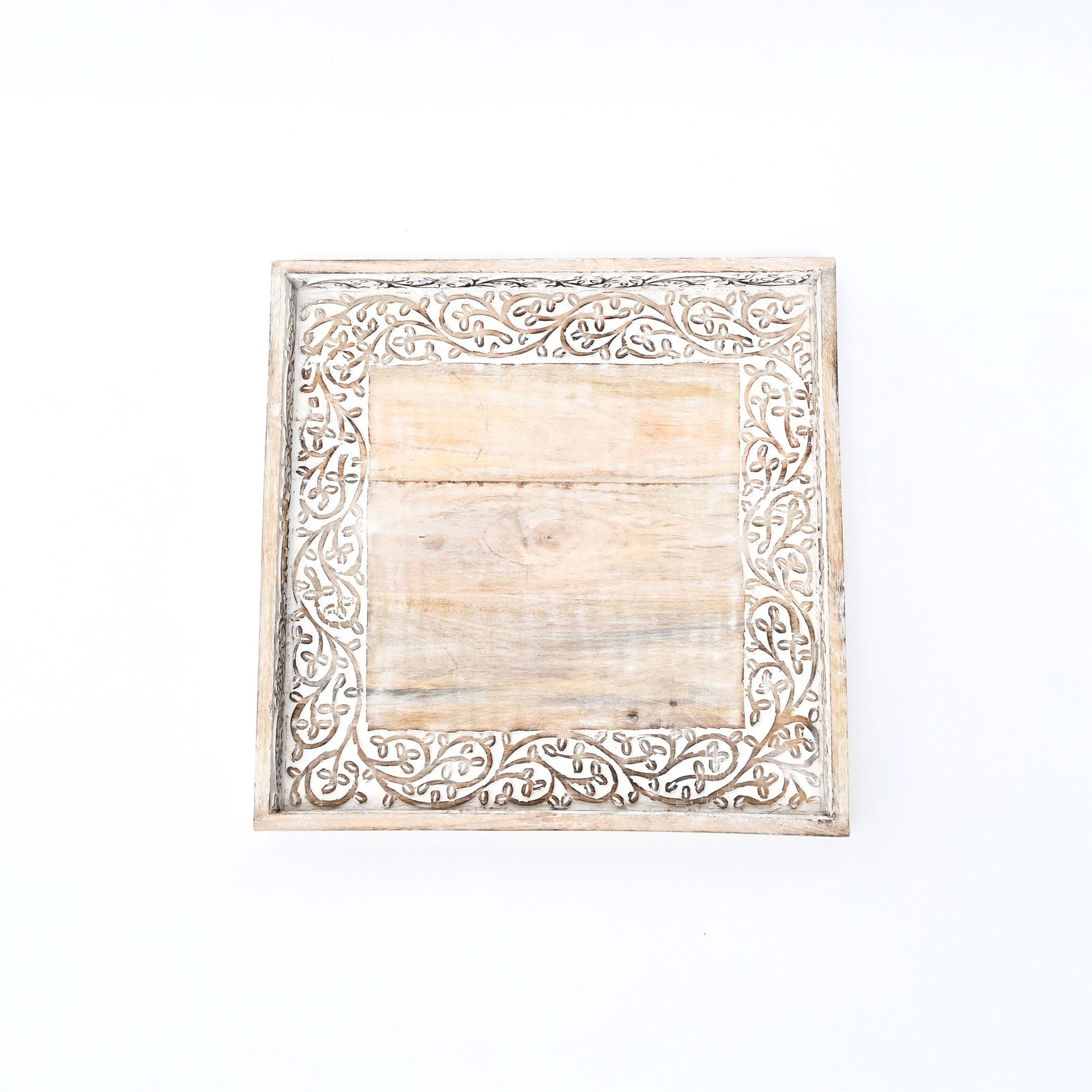 White Vine Tray | Hand-Carved | Mango Wood