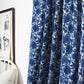 Boho Window Curtain - Blue Flowers Cotton Panel