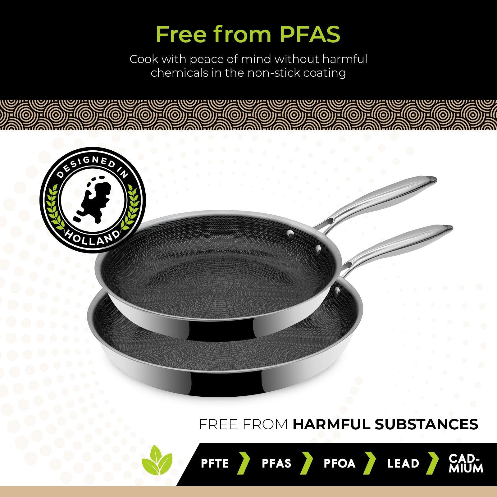 BE | LIVING CIRCLAD Series - 2 pcs Frying Pan Set  26 cm + 30 cm