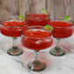 Set of 4 Natural Clear Hand Blown Margarita Glasses