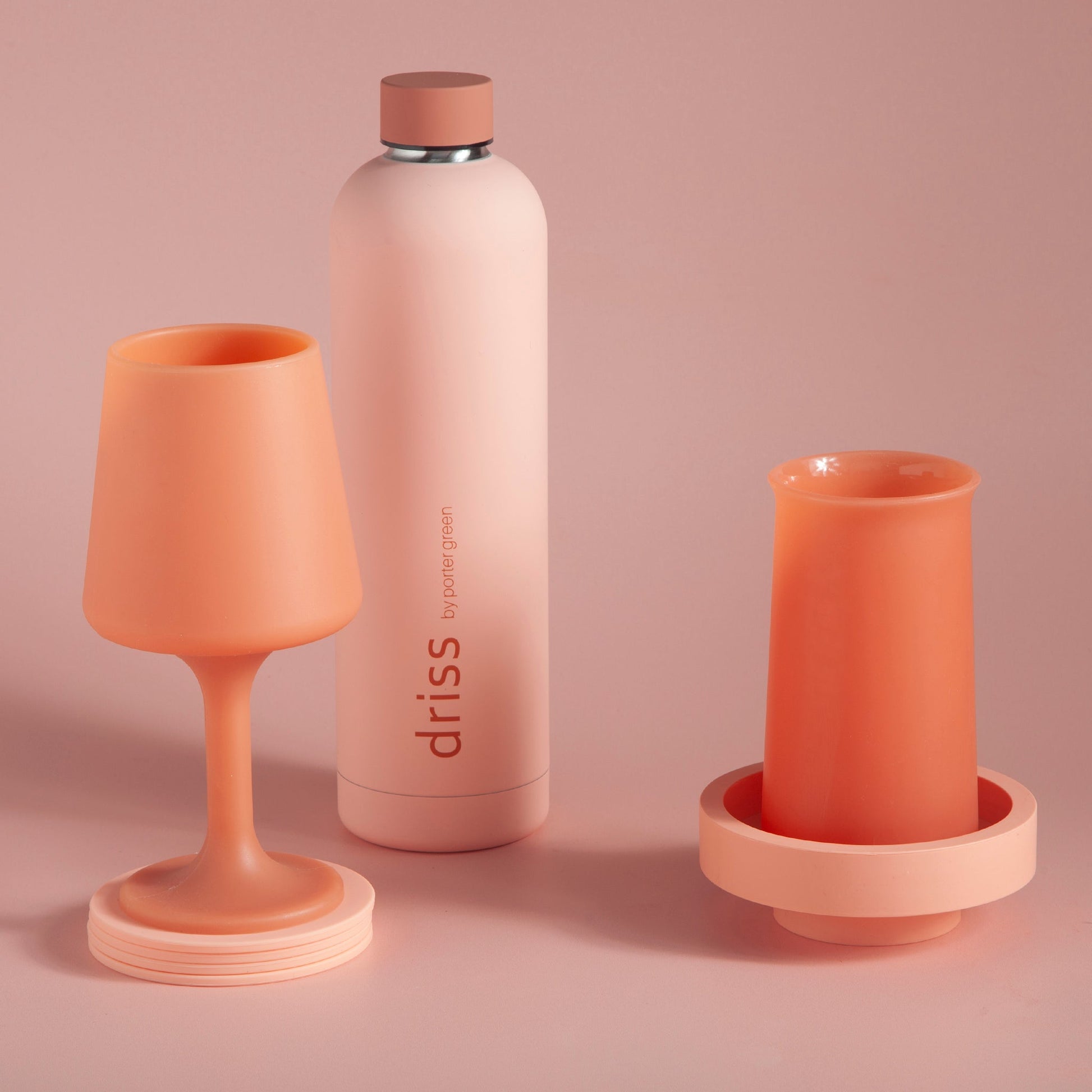 terra + peach | stegg | silicone unbreakable highball glasses