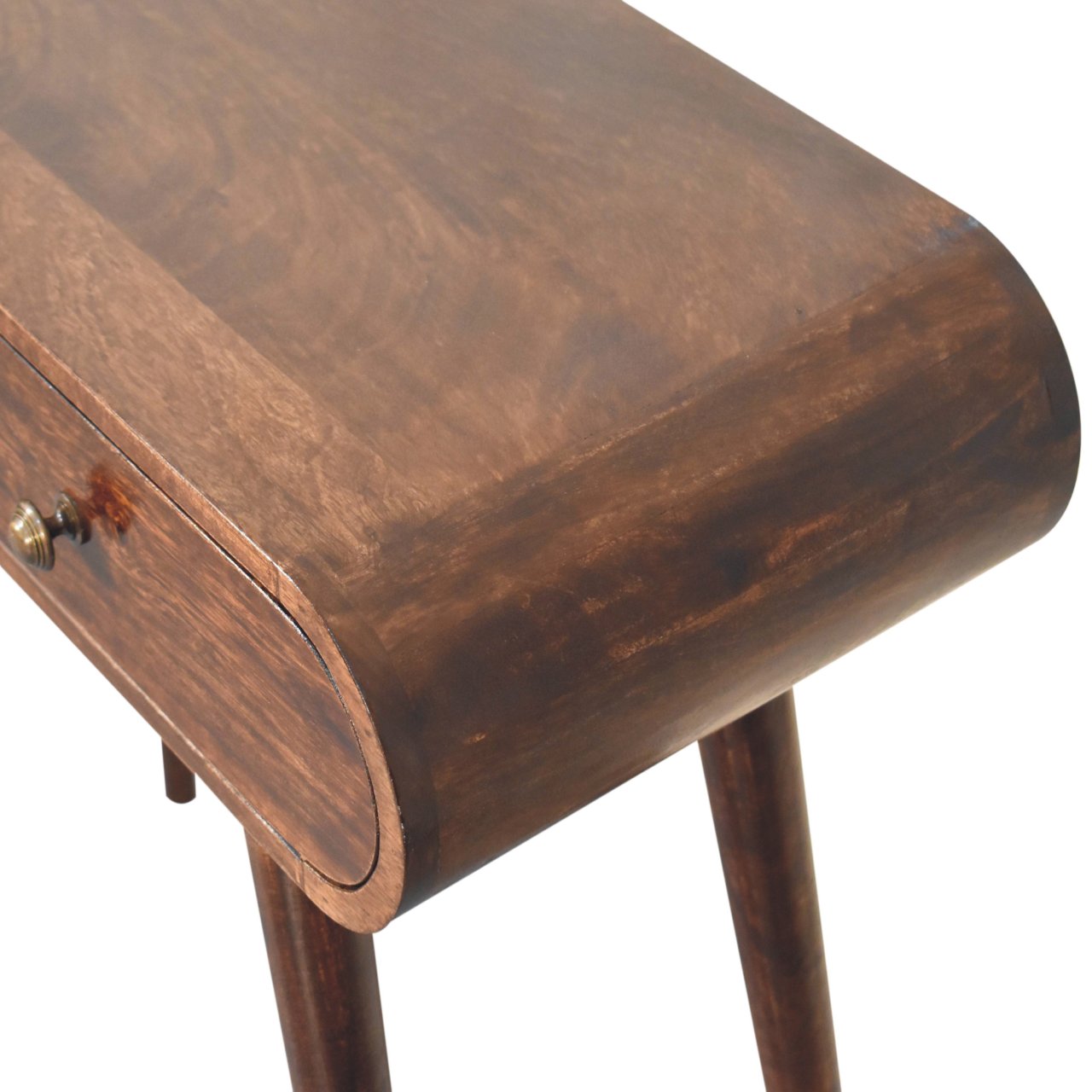 Solid Wood California Walnut Curved Edge Console Table