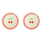 S/2 Ceramic Cherry Dessert Plate - Red