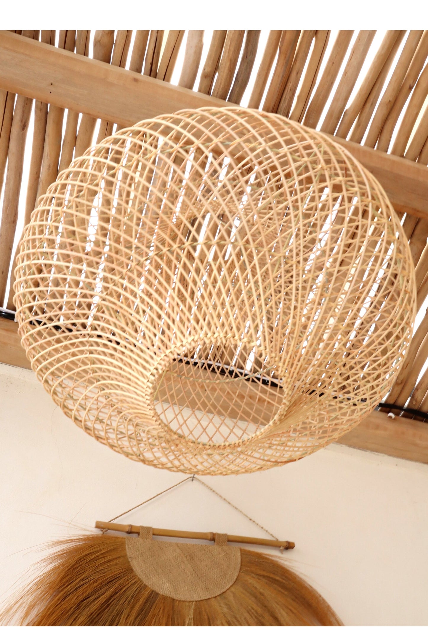 Freya X-Large Bell shape Rattan Pendant Light fitting