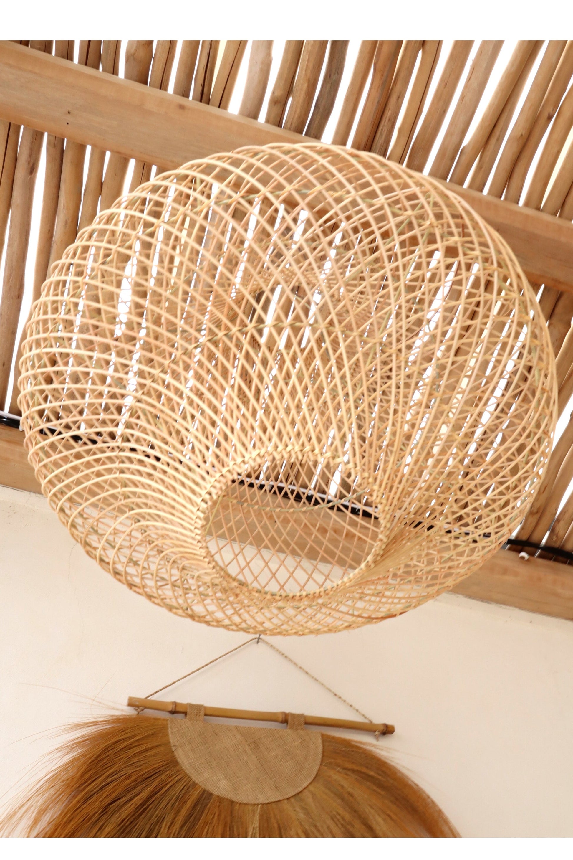 Freya X-Large Bell shape Rattan Pendant Light fitting