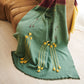 Avocado Multi Color Warm Hues Hand Woven Hand Knotted Textured Merino Throw