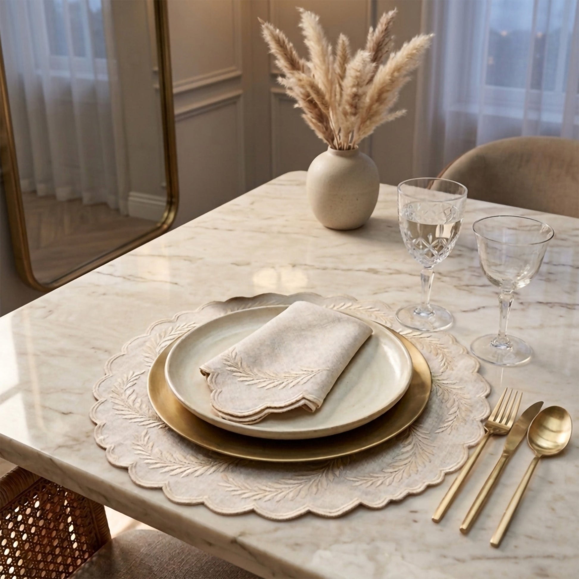 Leaves Linen Napkin & Placemat Set of 4
