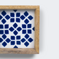 Lattice Blue Trinket Bowl & Tray Gift Box Set