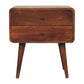 Solid Wood Large Curved Chestnut Bedside Table
