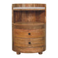Solid Wood Curved Bedside with Marble Top
