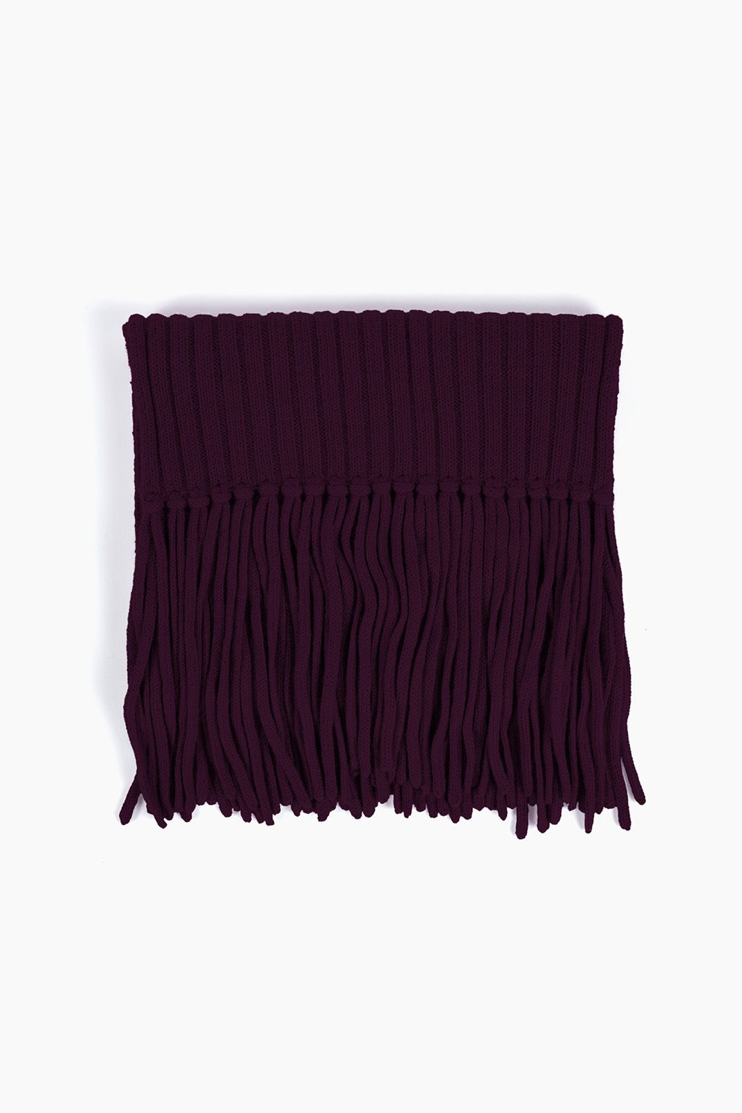 RIBBED BABY ALPACA FRINGE SCARF