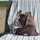 Raita Towel - Medium - Caramel / Ice Blue