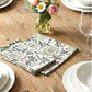 Pink Green Floral Cotton Napkins Set of 4, Hand Block Print Dining Table Decor