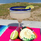 Cobalt Blue Rim Margarita Glasses - Set of 4