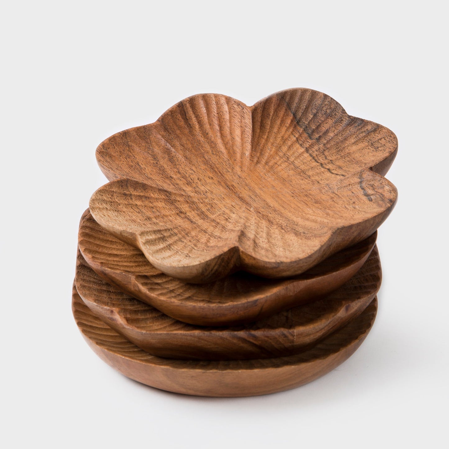 Handcarved Wooden Trinket Trays Gift Set