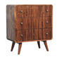 Solid Wood Honey Caramel T-Bar Ridged Chest