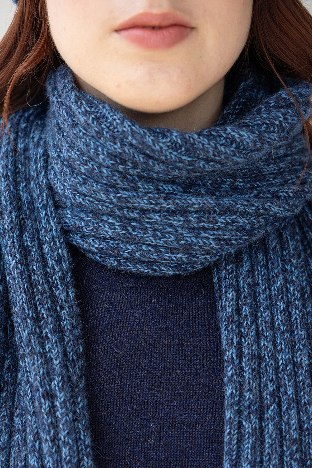 RIBBED BABY ALPACA FRINGE SCARF