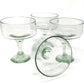 Set of 4 Natural Clear Hand Blown Margarita Glasses